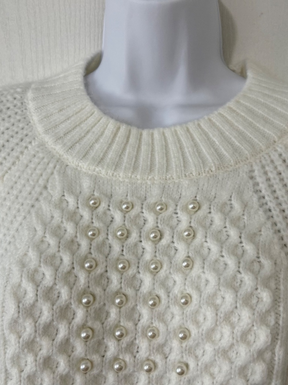 Sweater Soft Surroundings Pearls Cable Knit RARE Color